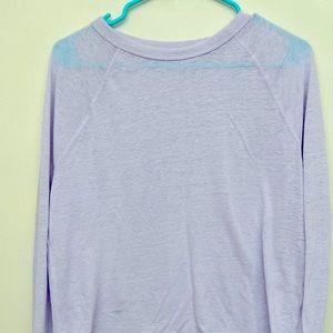 greyish purple women’s long sleeve sheer t shirt from target.